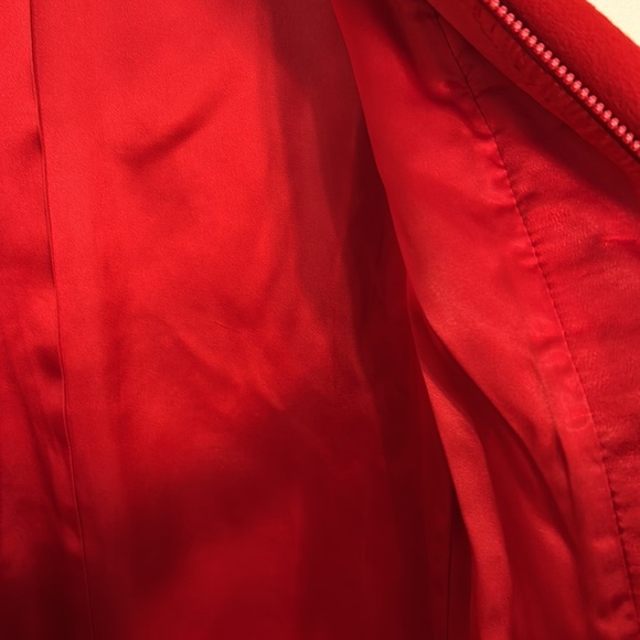 Gently worn child’s red pea coat custom sizing below - Picture 6 of 6